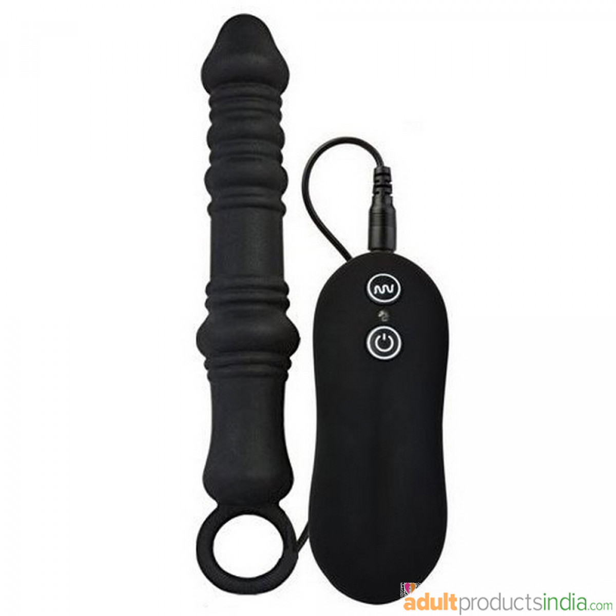 Prostate Anal Vibrator cannon - super soft silicone anal plug, with groove - strong vibration - Remote control with 10 vibration levels - G point P point black 