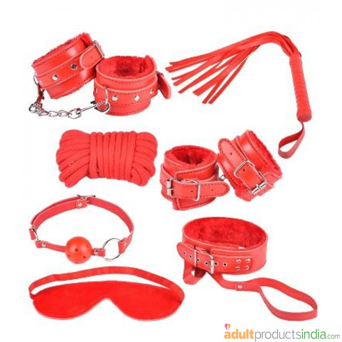 8-Pieces Bondage Kit Red