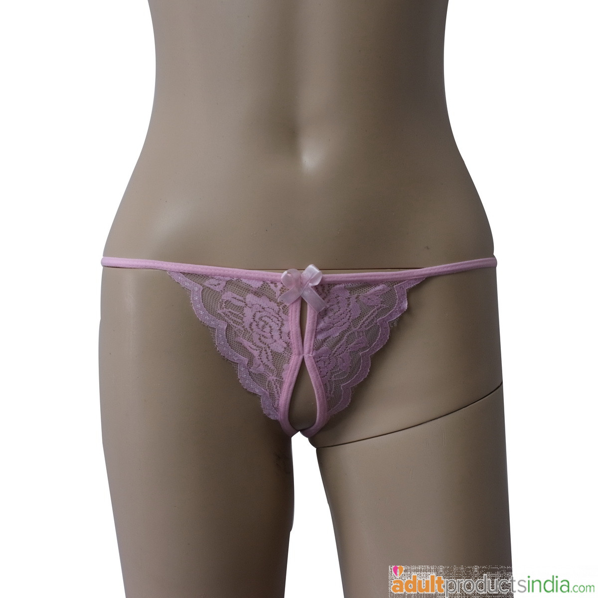 Pink Lace Open G-String