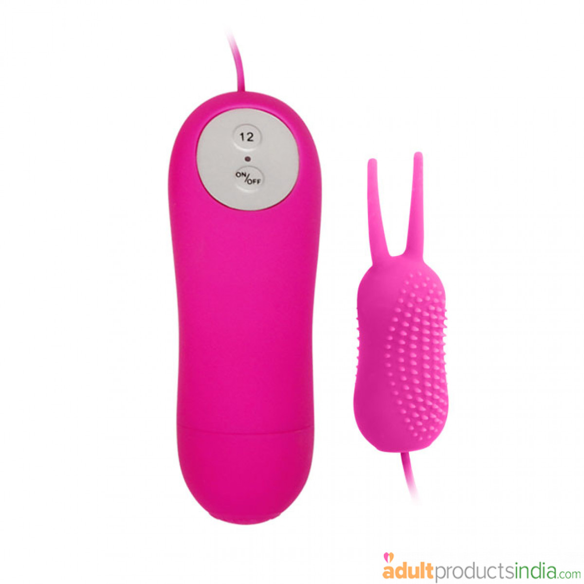 12 Speeds Wired Vibrating Silicone Rabbit Egg with Brush
