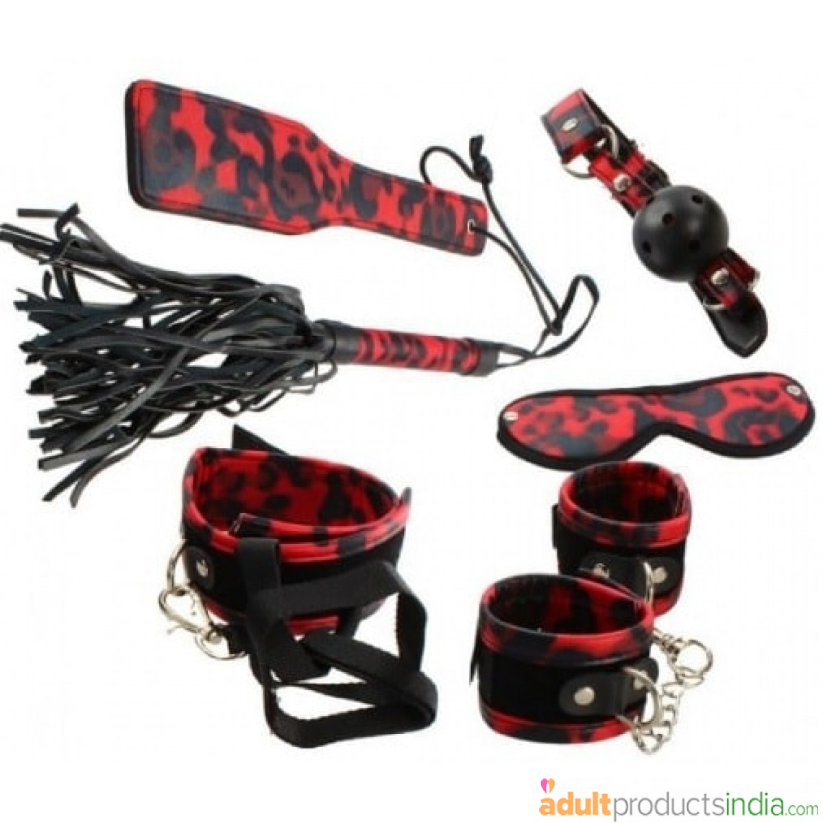 Red Leopard Line Bondage Kit