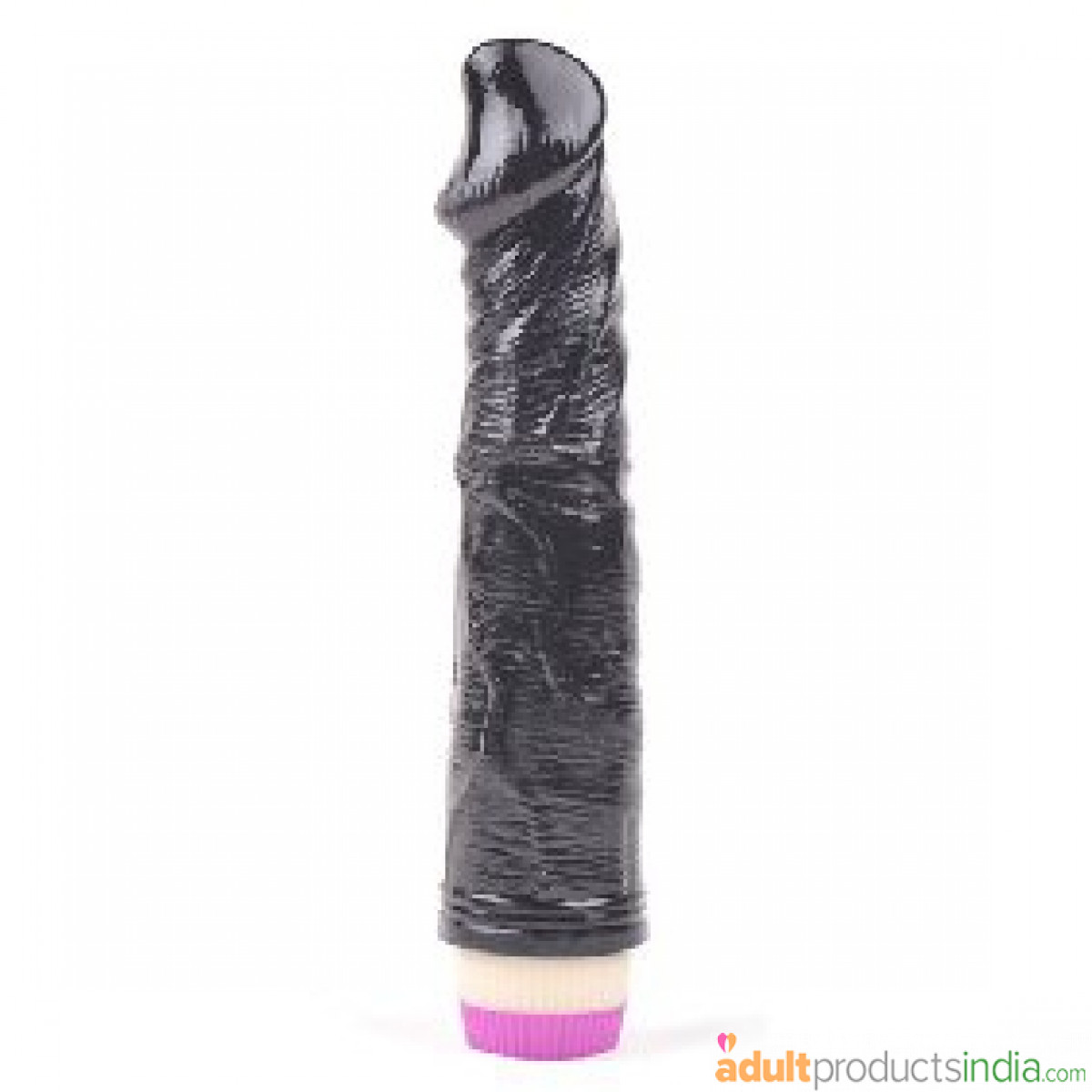 8 Inches Purple Cap Stud Vibrator Black
