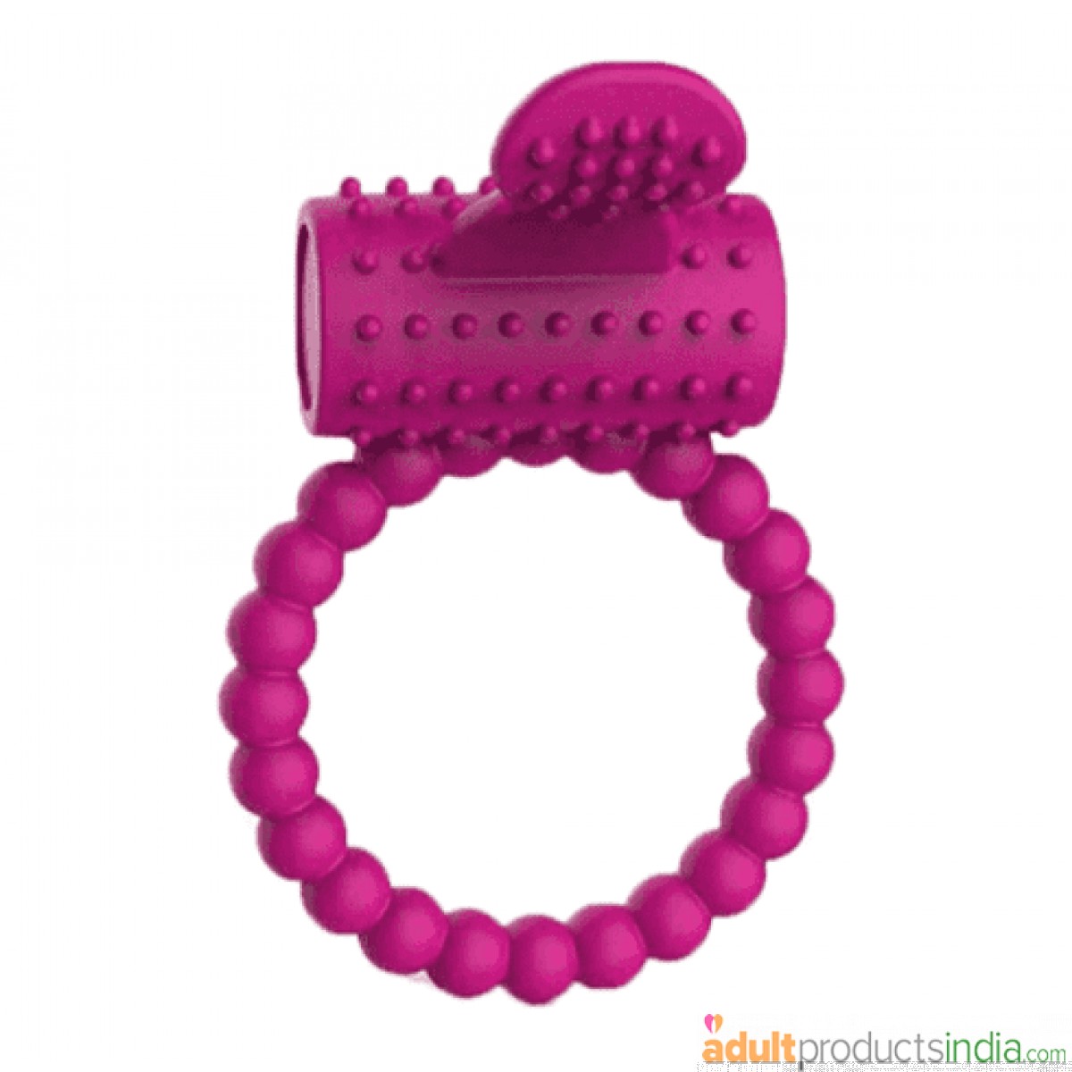 Vibrating Cock Ring With Dots - Pink