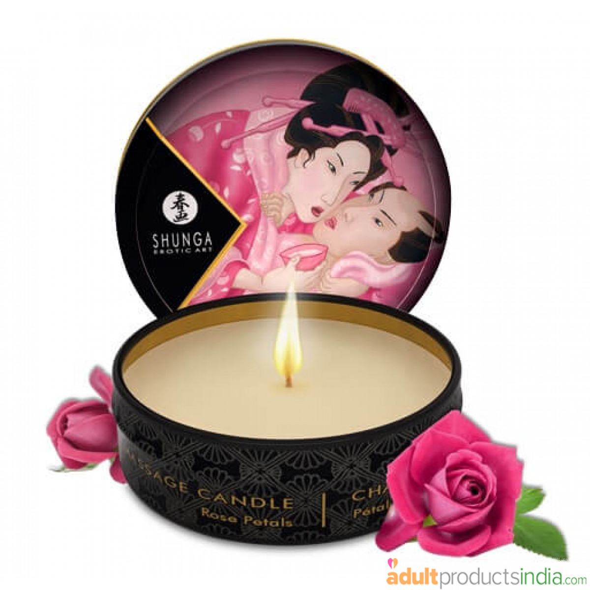 Shunga Japanese Massage Candle - Rose Petals