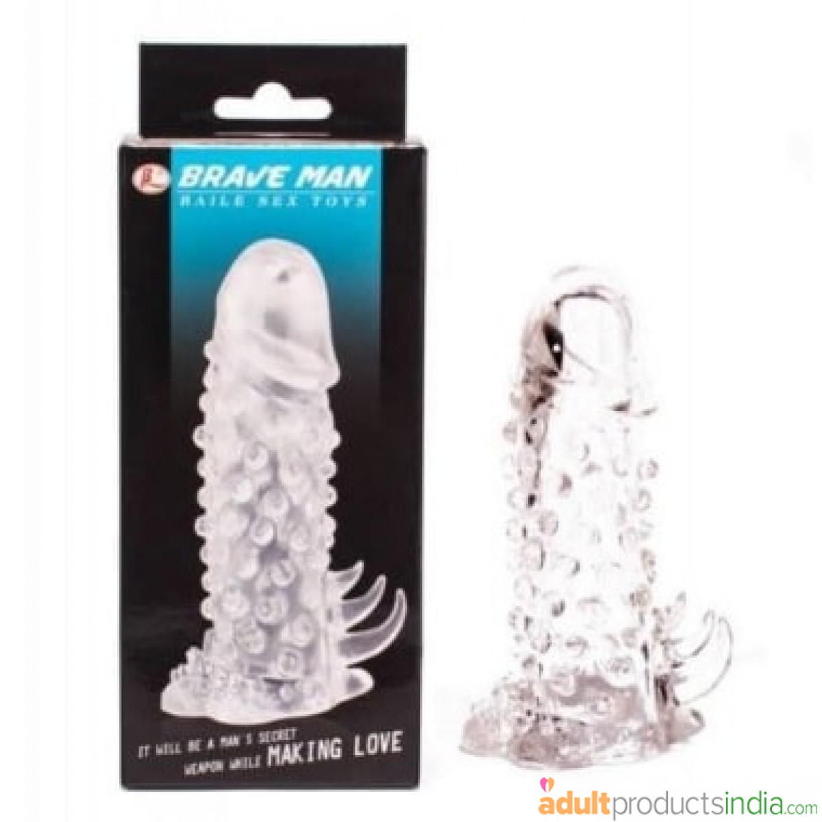 Braveman Crystal Condom With Big Dots - Sleeve