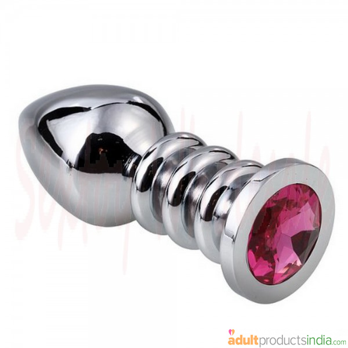 Stainless Steel Diamond anal plug-Pink