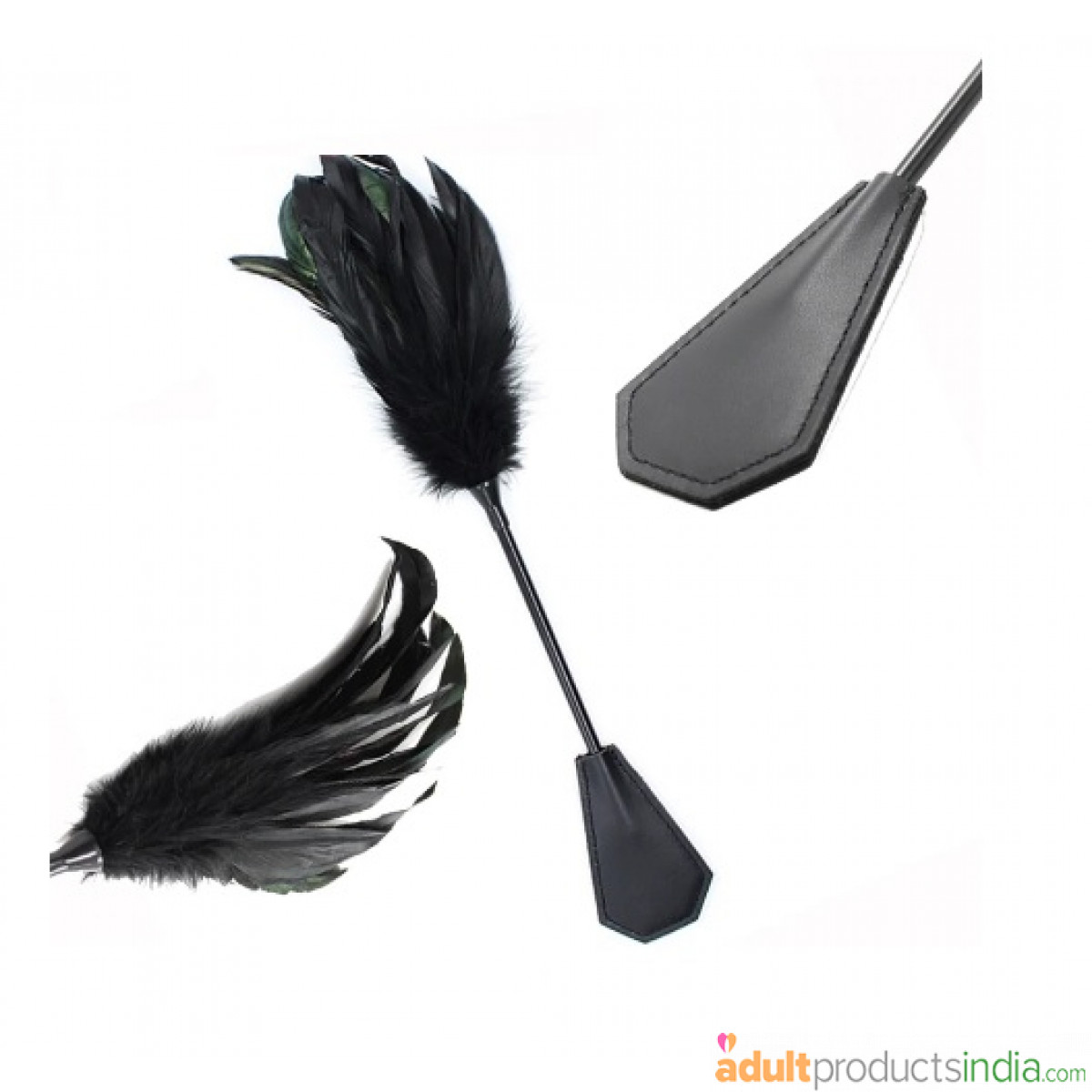 Spanking Paddle And Tickler - Black