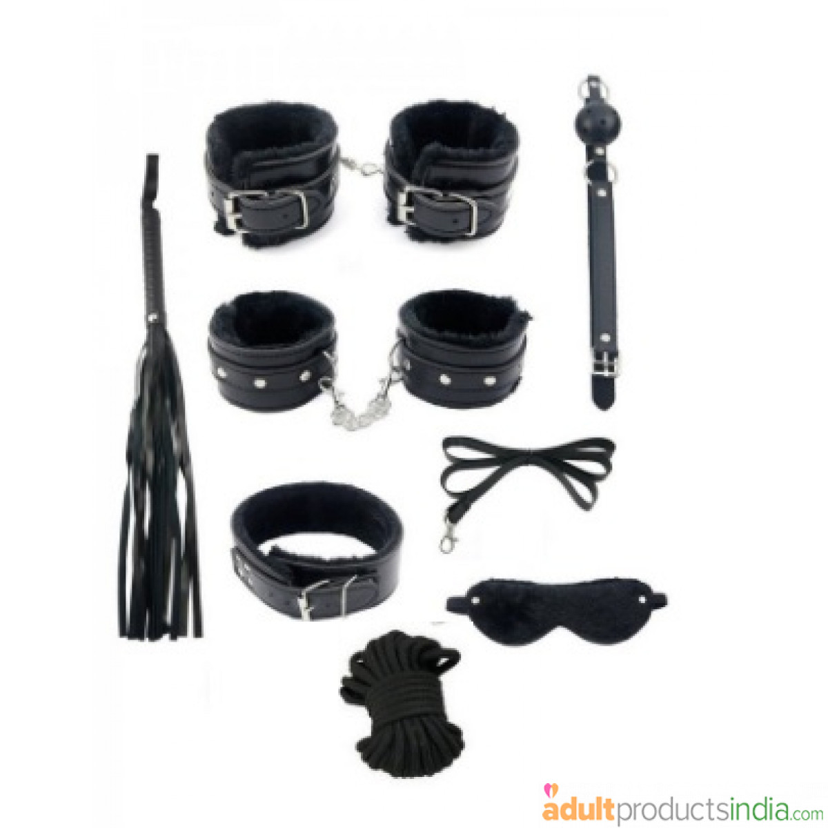 8-Pieces Bondage Kit Black