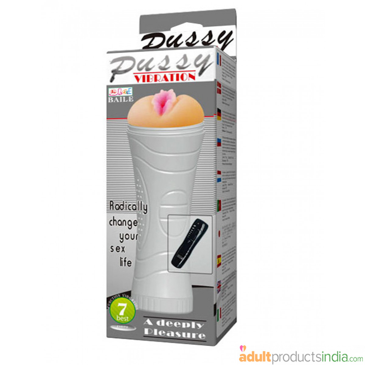 7 speed Pussy Vibrating Masturbator - With Voice & Remote