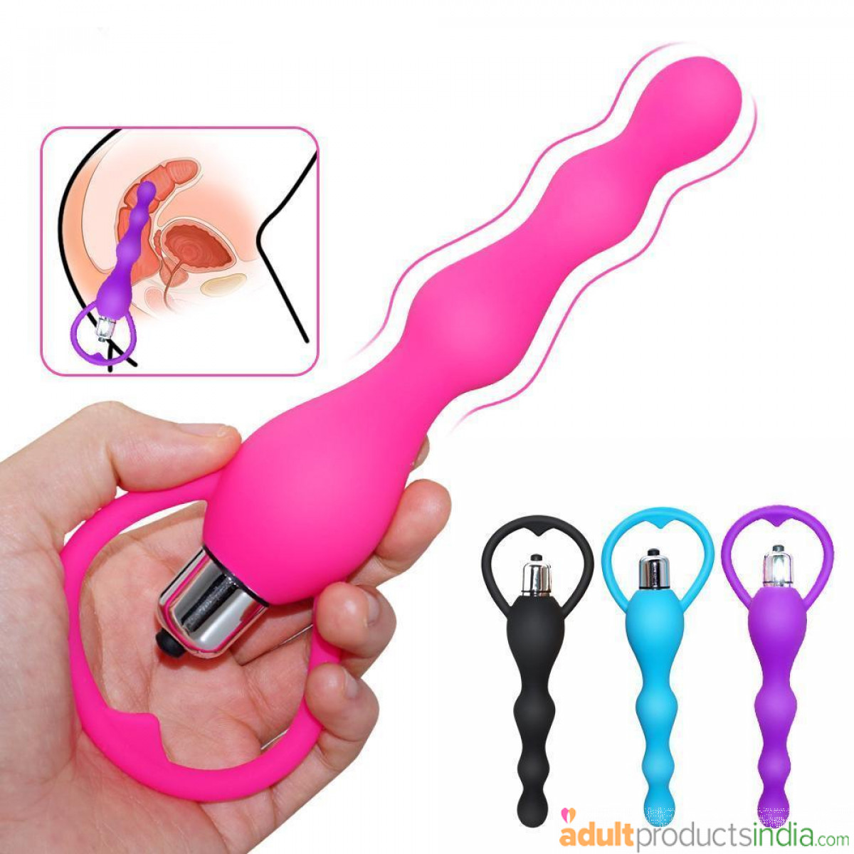 Silicone Vib Anal Beads Multi Color 
