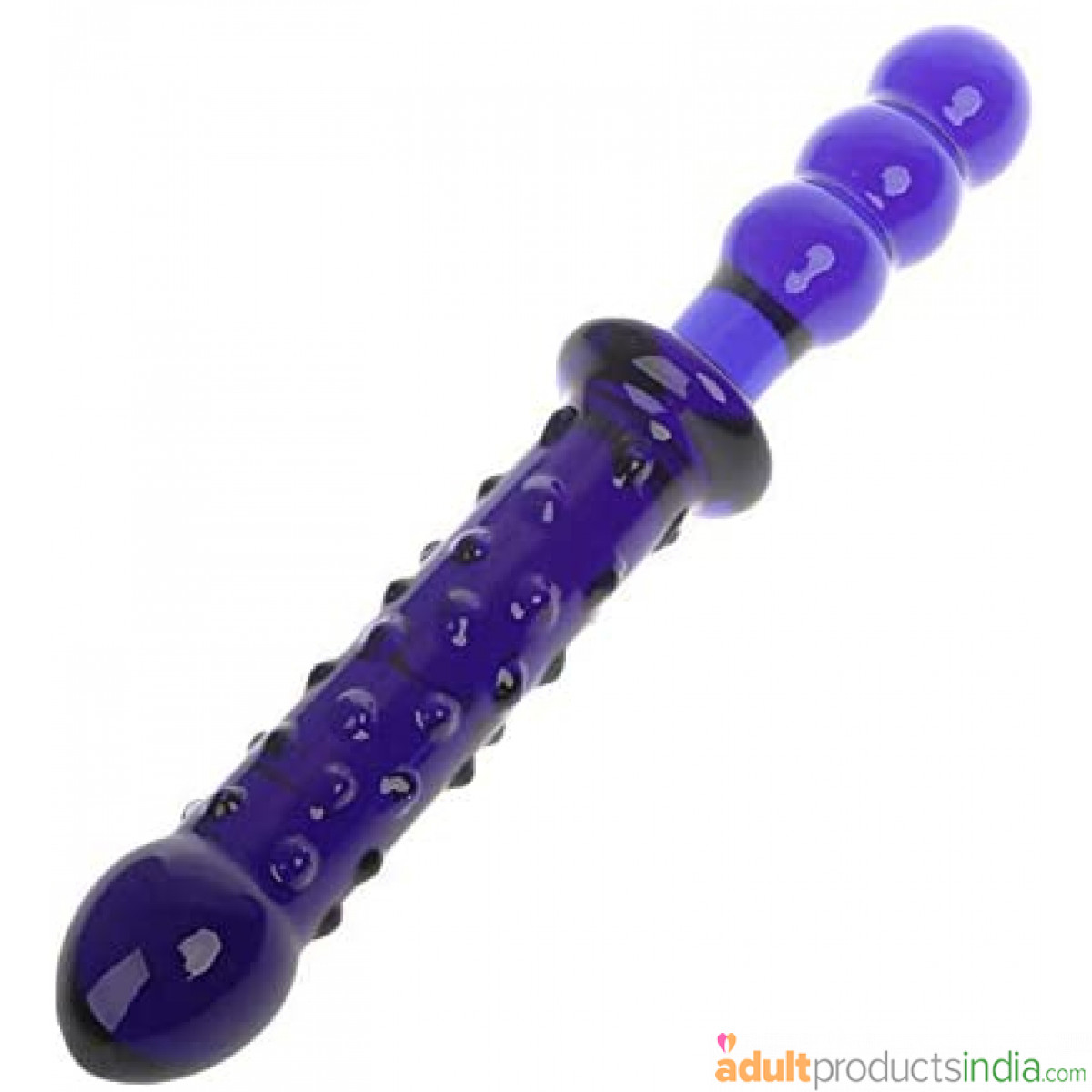 Extra Hygine Blue Spotted Glass Dildo Massager