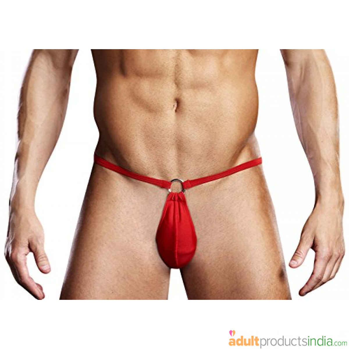 Blue Line Performance Microfiber Pouch Bikini with Metal Ring Red L/XL
