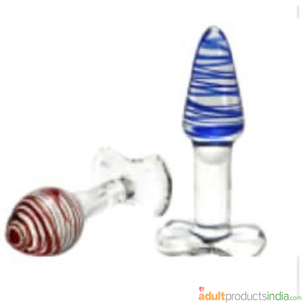 Glass Anal Plug Unisex (Brown & Blue)