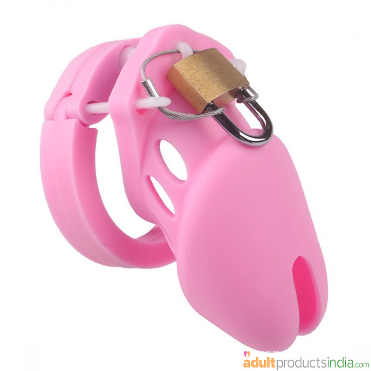 Silicone Chastity for Men Breathable Chastity Device (Pink)