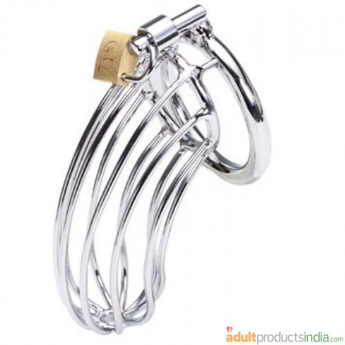 Steel Penis Bondage Bird Cage Chastity Device with Lock(1.75" inner diameter ring)