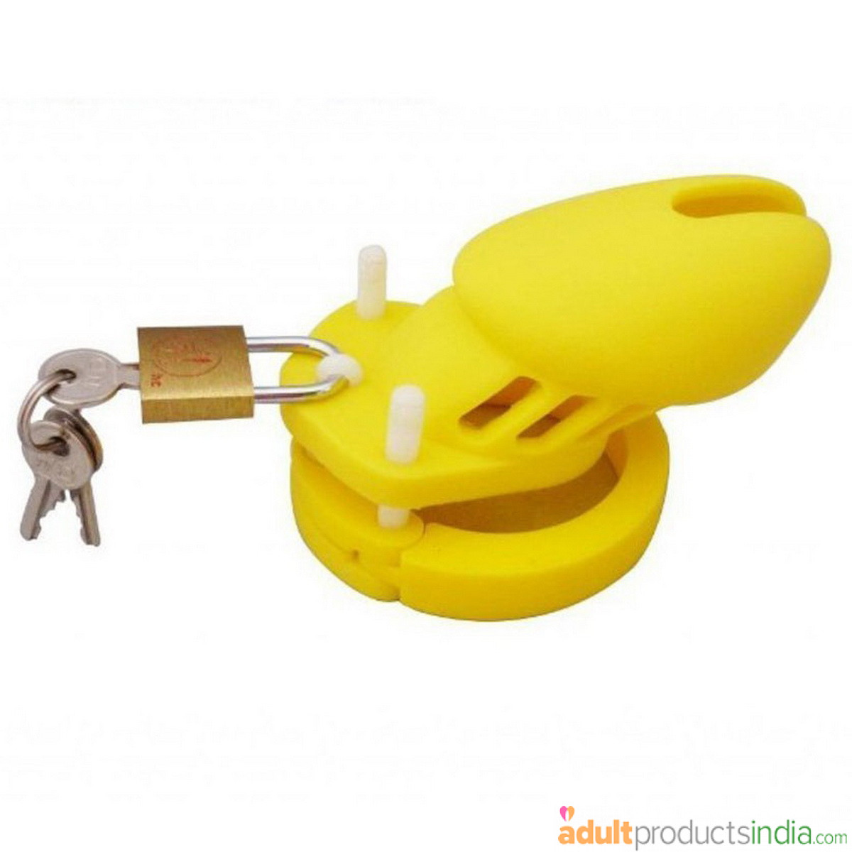 Silicone Male Chastity Kit Device (Yellow)