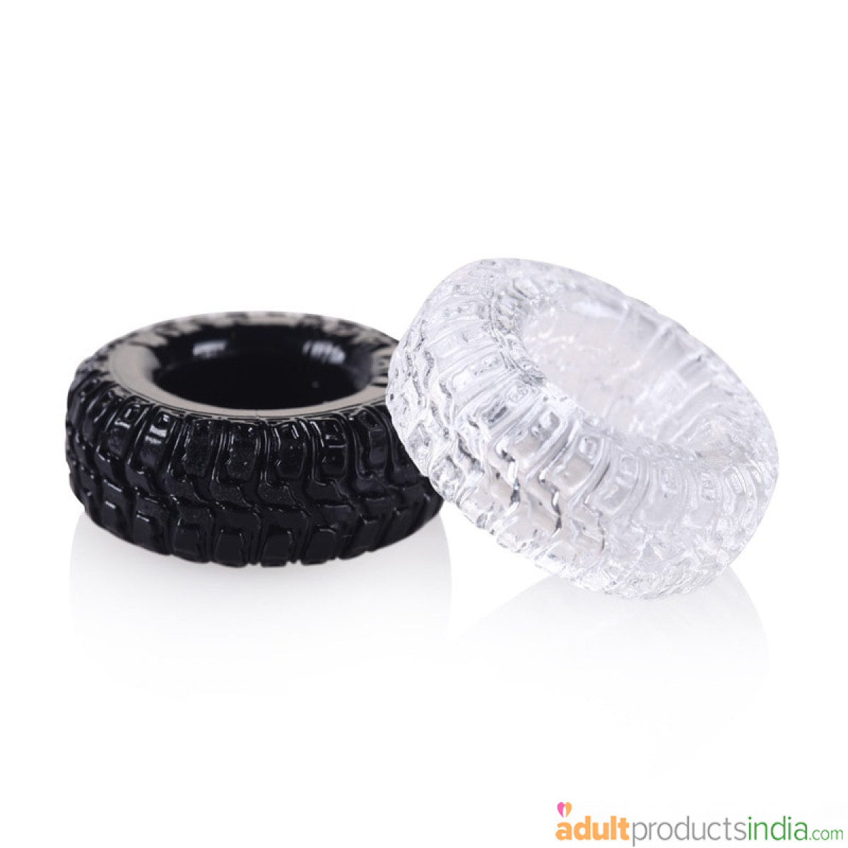 Silicone 2 Size Tire Pattern Stretchy Reusable Donut Cock Ring