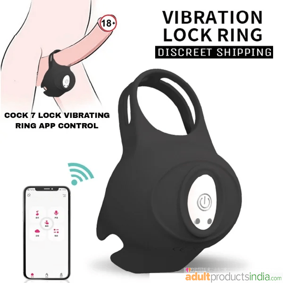 Mobile App App Controlled 7 Speed Vibrating Cock Ring 