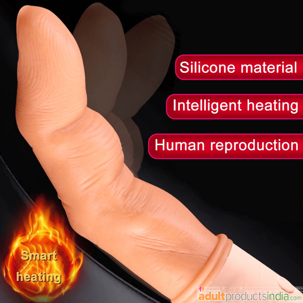Smart Heating Silicone Finger Vibrator G spot Clitoral Stimulator Vagina Massager