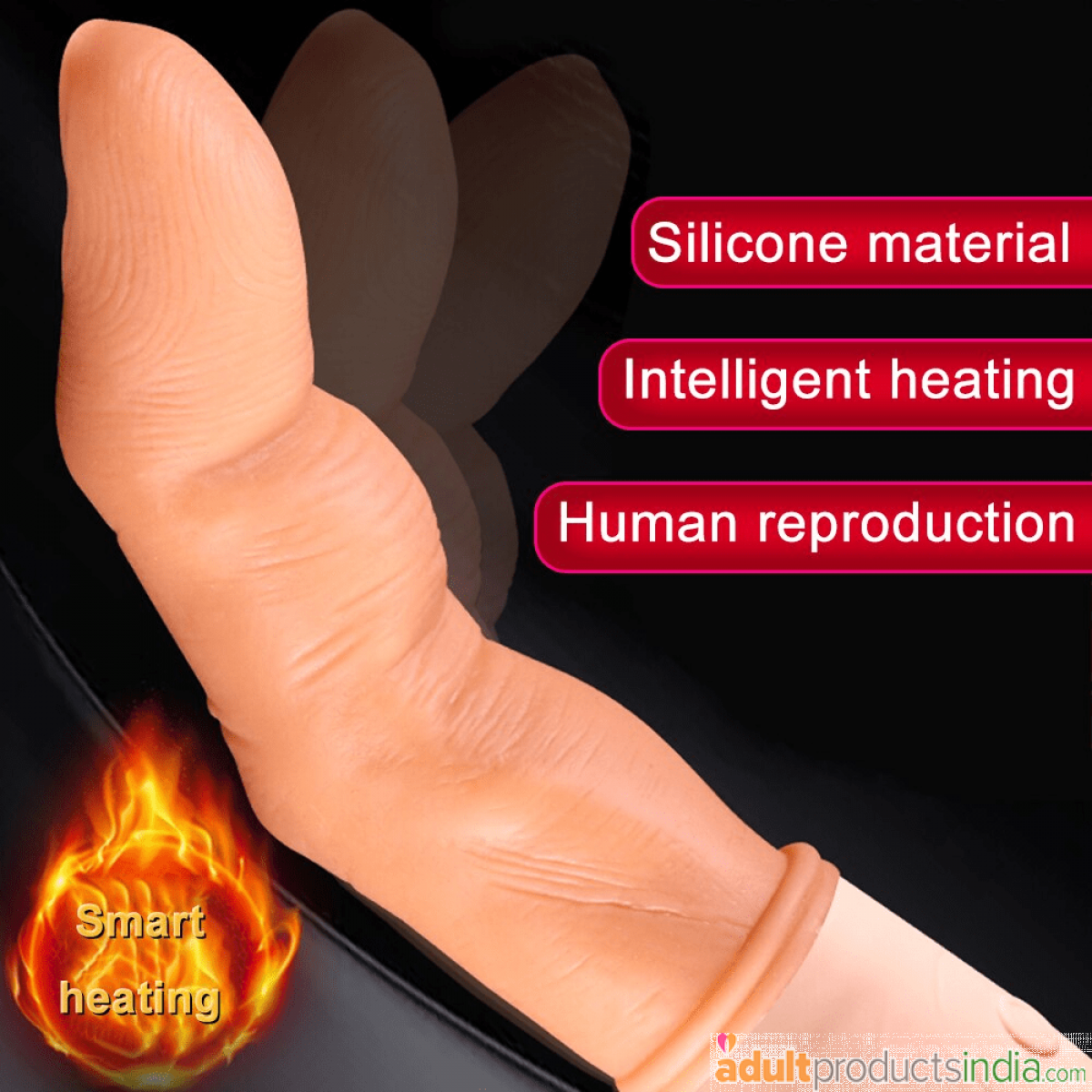 Smart Heating Silicone Finger Vibrator G spot Clitoral Stimulator Vagina  Massager