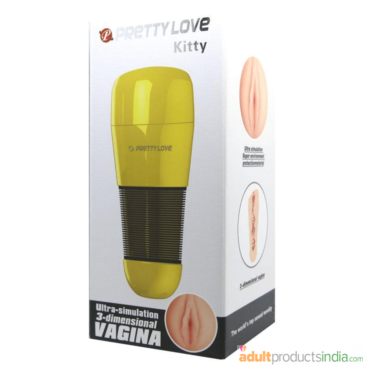 Pretty love Kitty Gold 3D Masturbator for Men