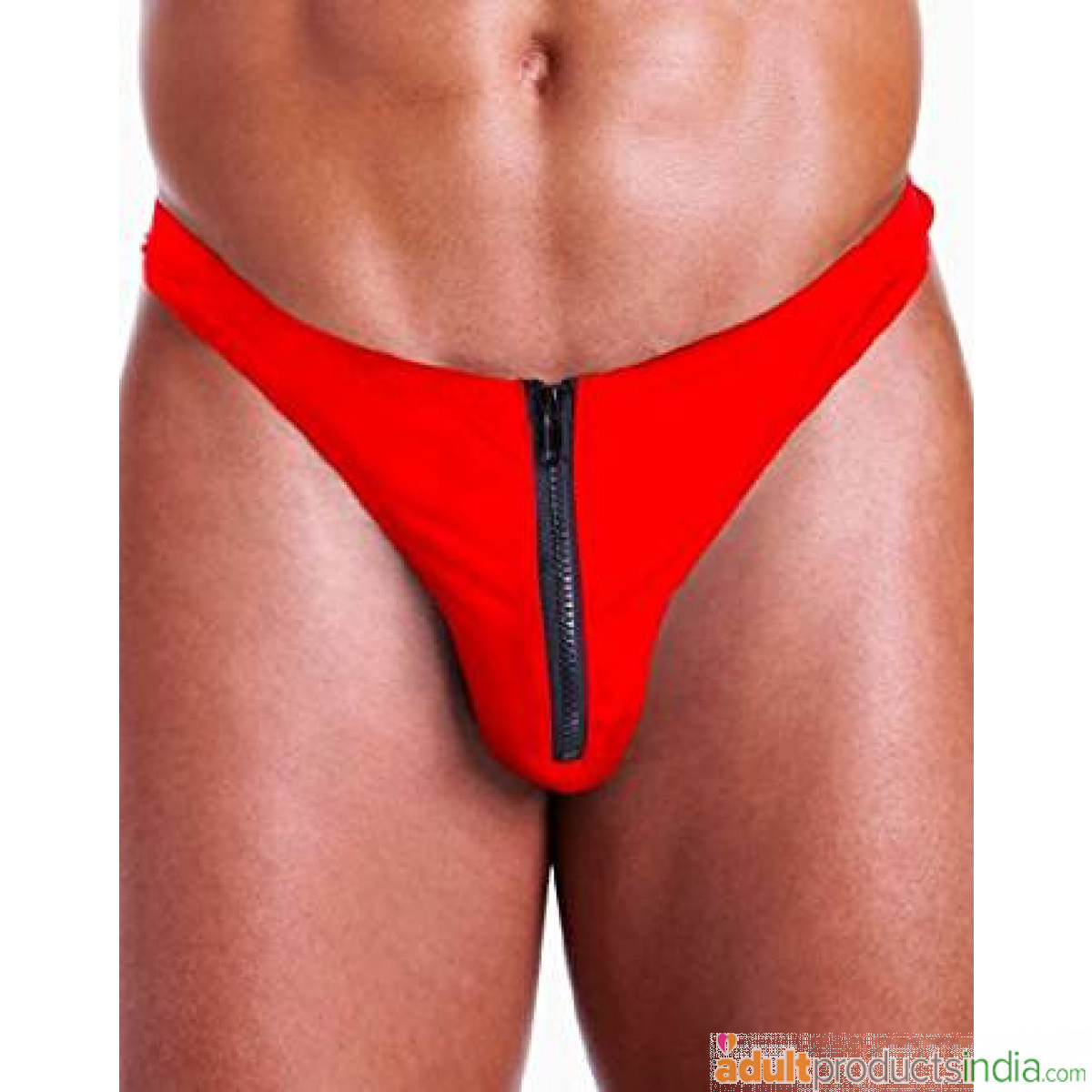 Hustler Fundies Pro-Mesh Zipper Thong Red S/M