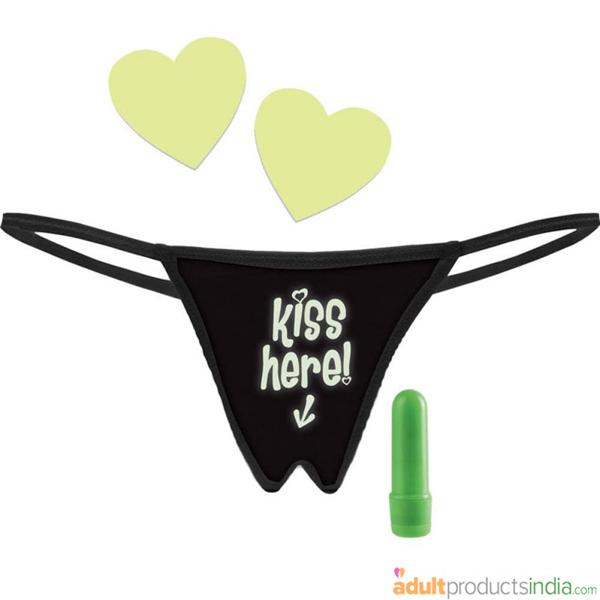 Kiss Here Vibrating Crotchless Panty & Pasties Set