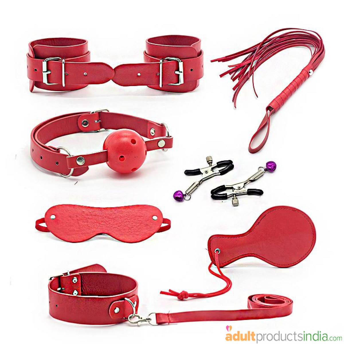 9-Pieces Bondage Kit Red