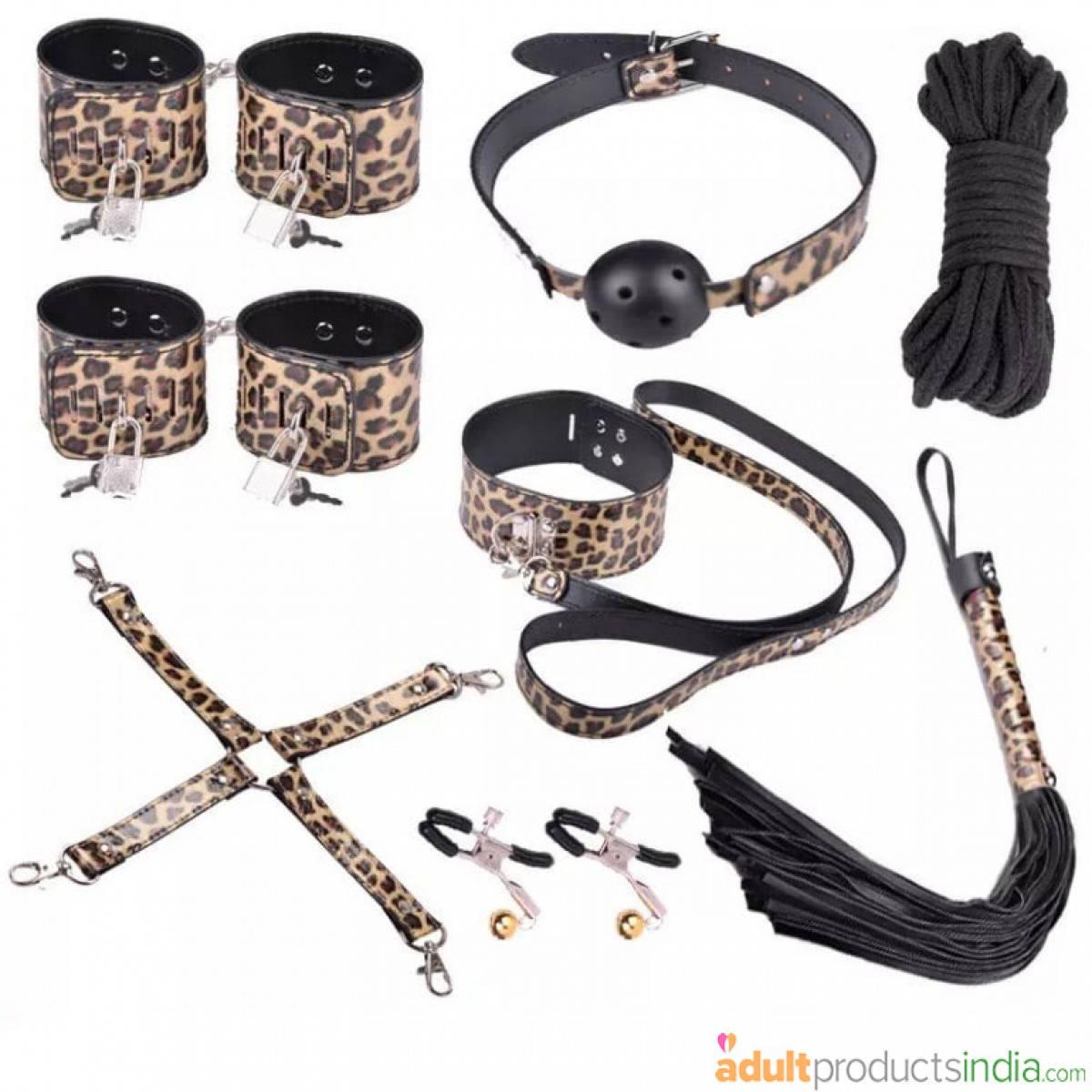 8-Pieces Bondage Kit Leopard