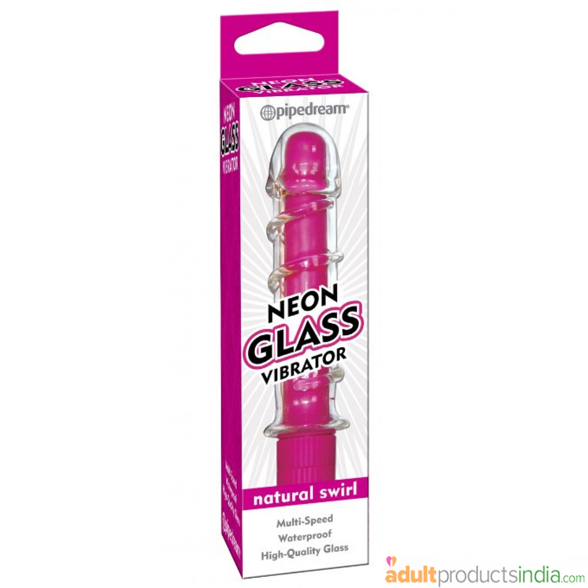 Neon - Glass Vibrator natural swirl Pink