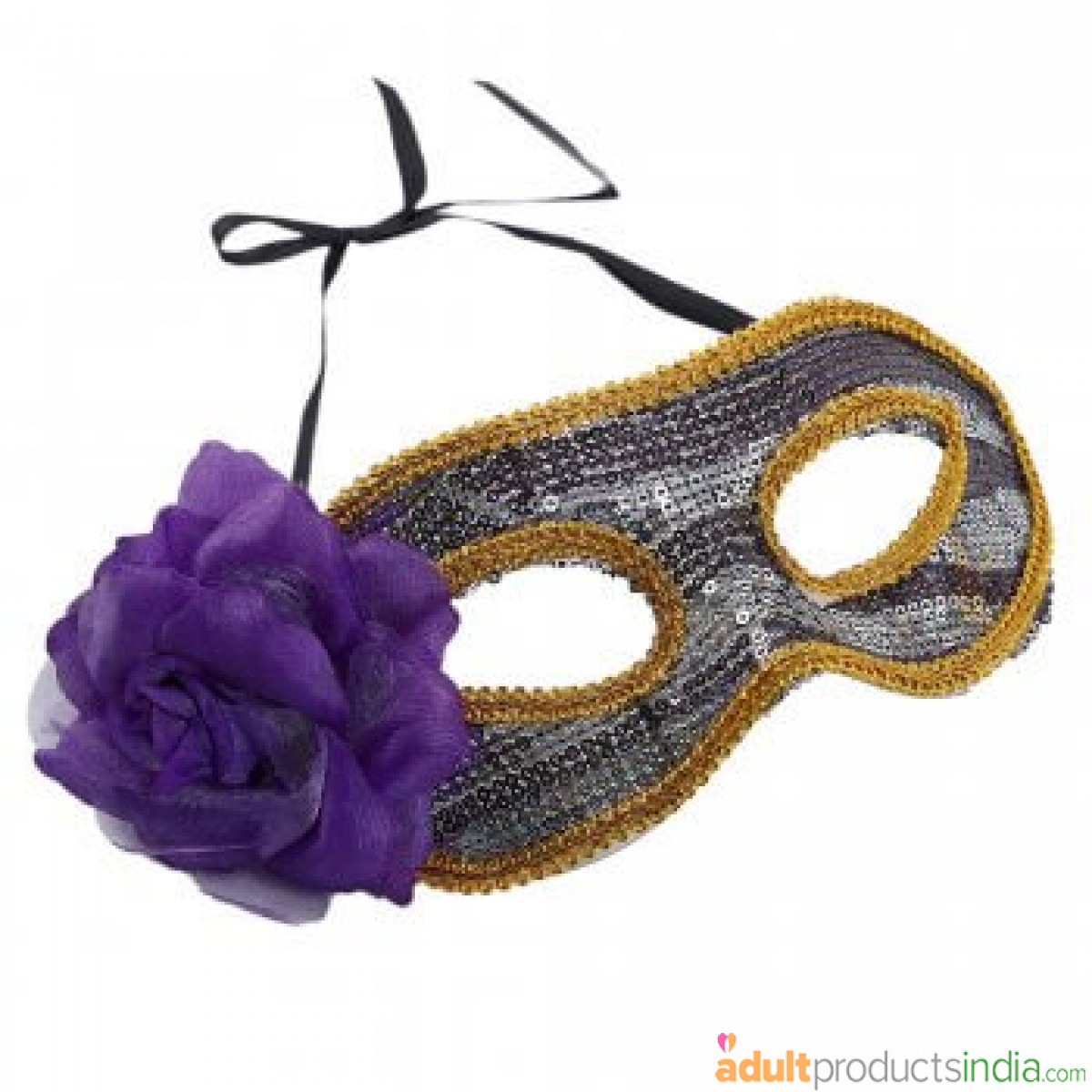 Net Sequin Mask -with Flower 