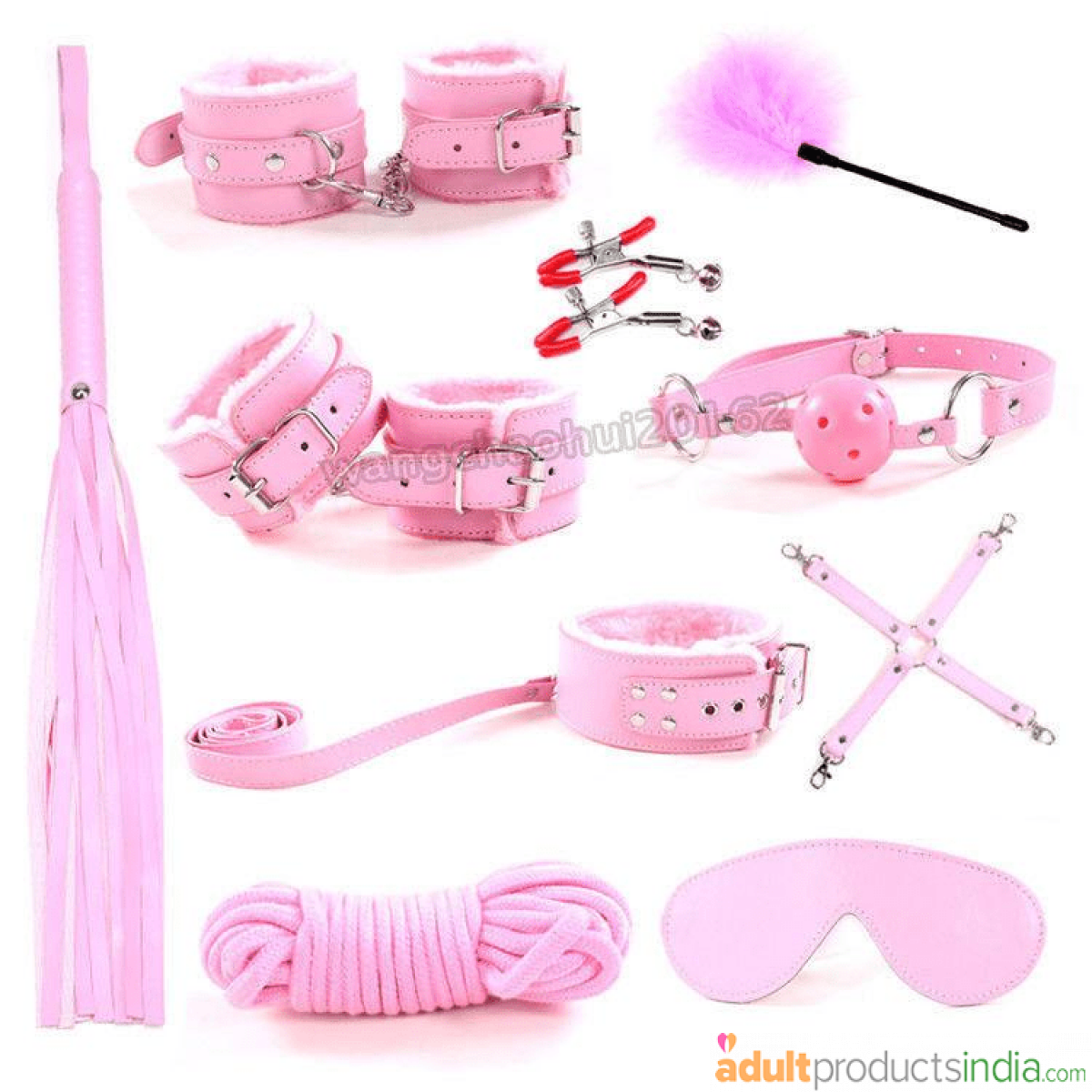 Bondage Sex Love Kit - (10 Pc Set) Pink & Purple