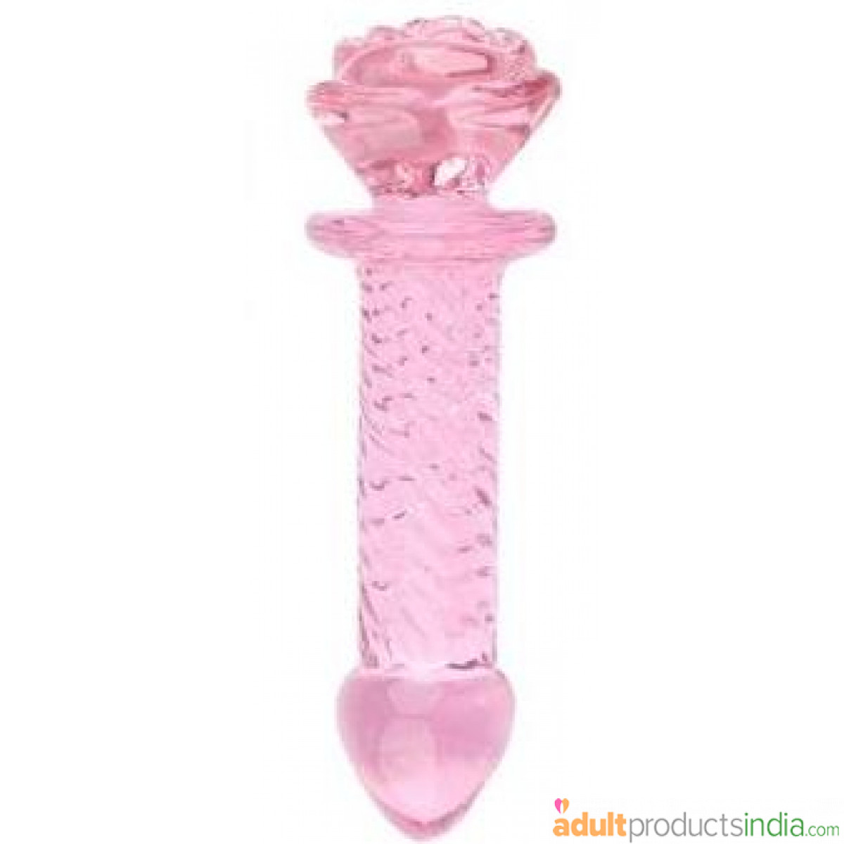 Pink Rose Anal Glass Dildo 