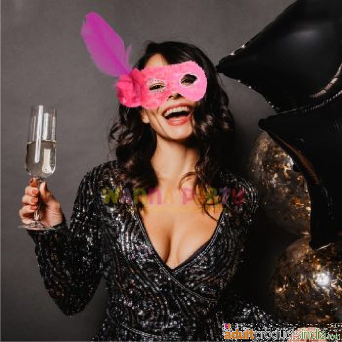 Pink / Purple Net Rose Mask for Party
