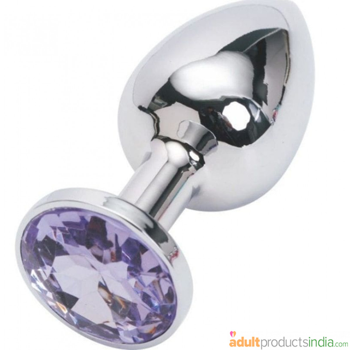 Metal Butt Plug Purple Diamond