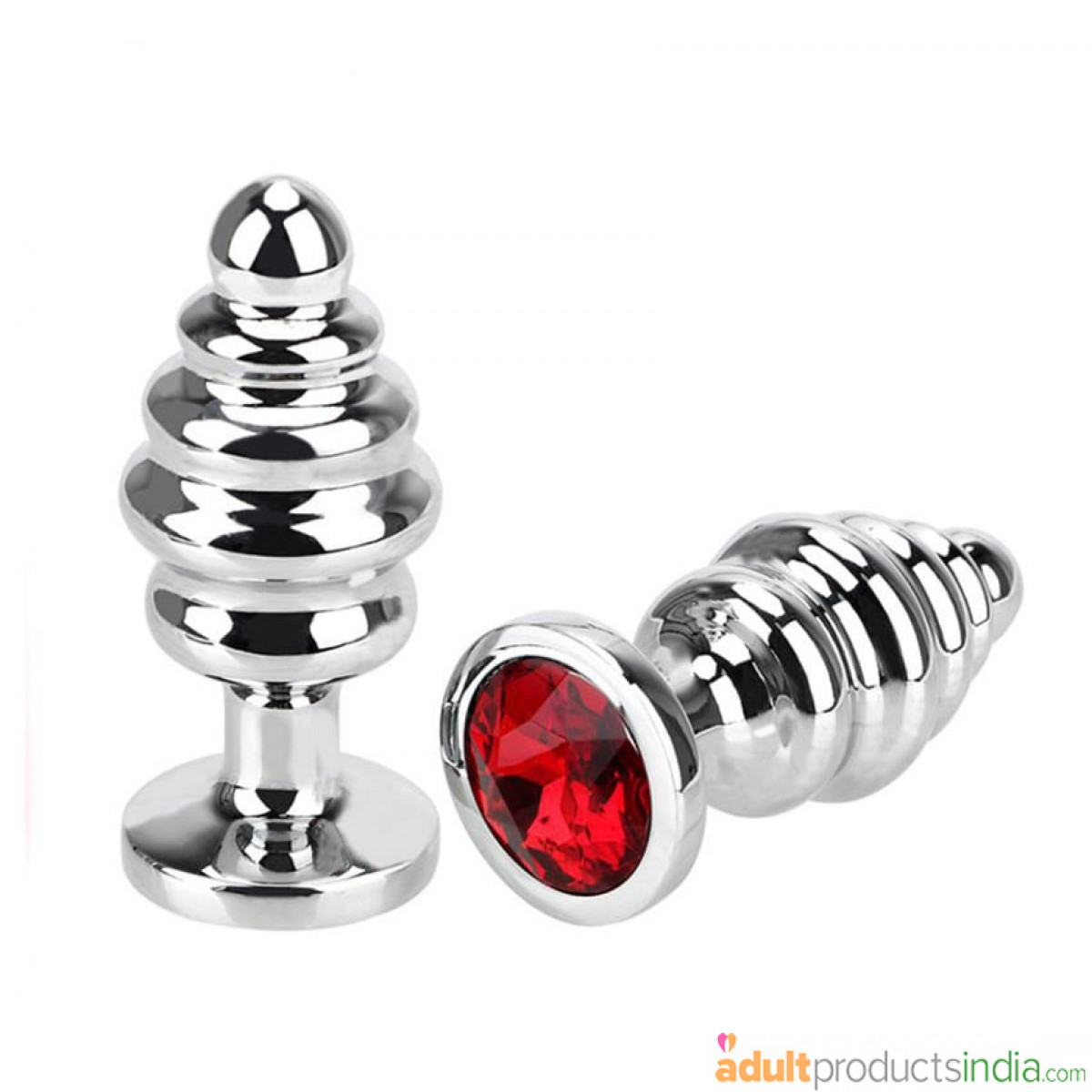 Spiral Stainless Steel Butt Plug - Multi Color Jewel