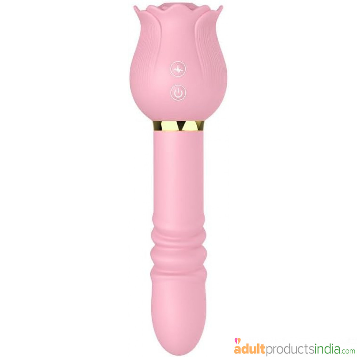 2 in 1 Rose Sucking Telescopic Vibrator, 12 Frequency Vibrating G-spot Vibrator