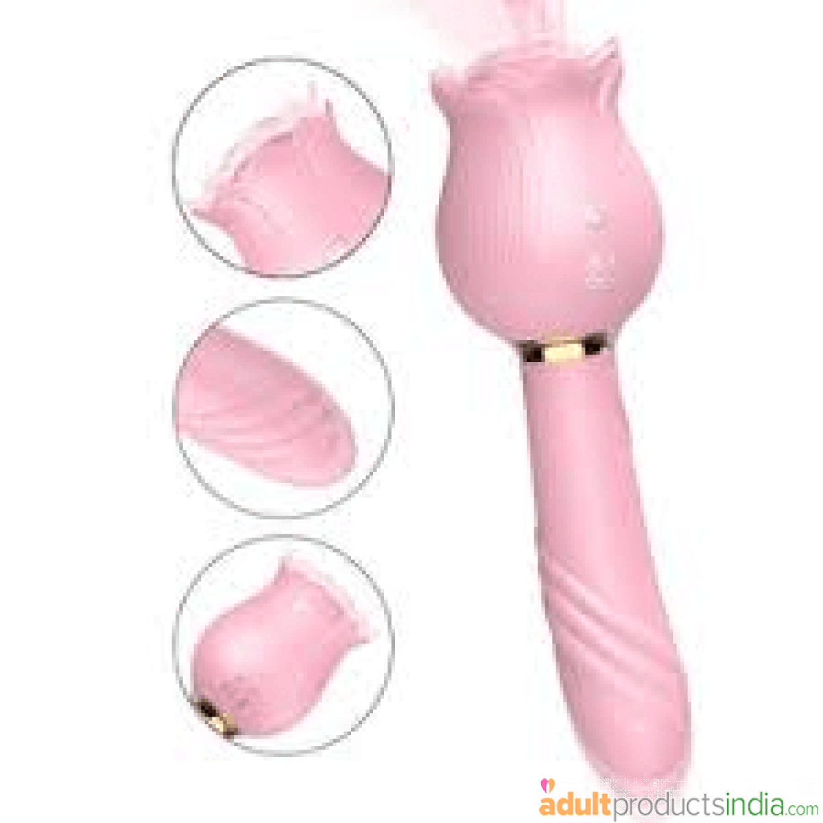 2 in 1 Rose Sucking Telescopic Vibrator, 12 Frequency Vibrating G-spot  Vibrator
