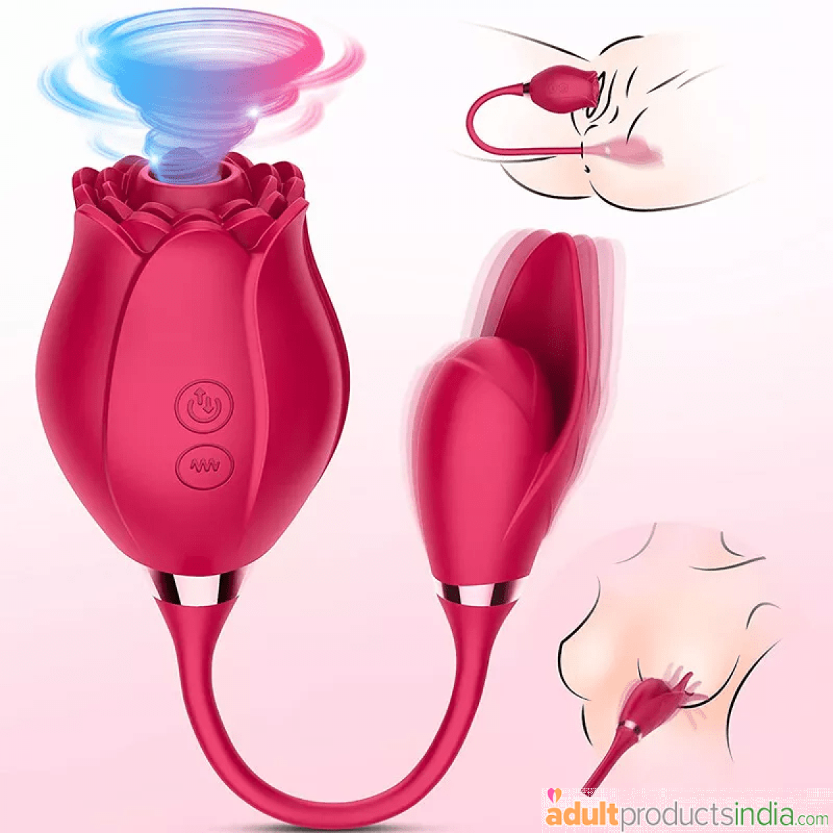  2 in 1 Personal-Massager-Rose-Vibrator-Sucker-Women Massager