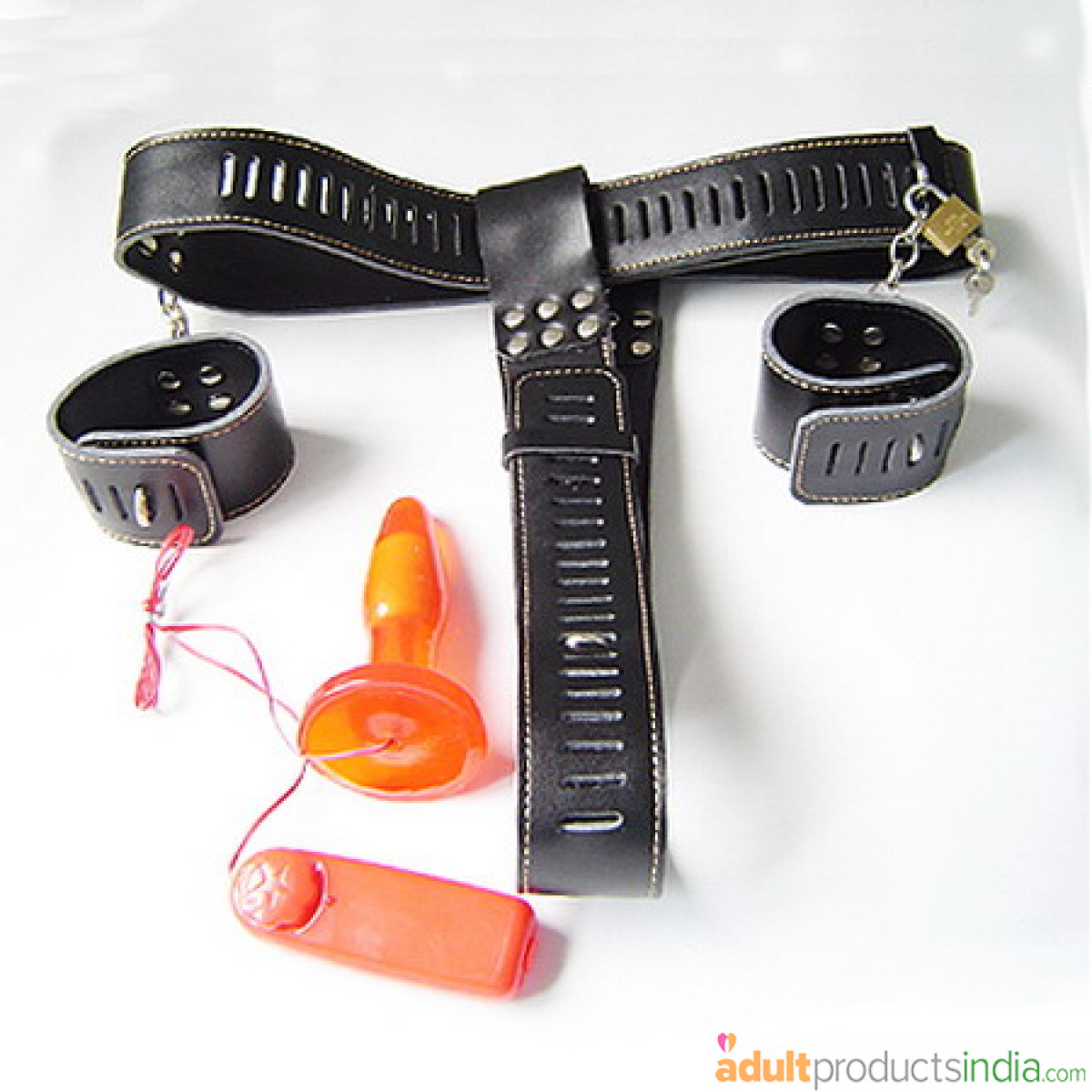 Ladies Chastity Belt Set - 2 Cuffs