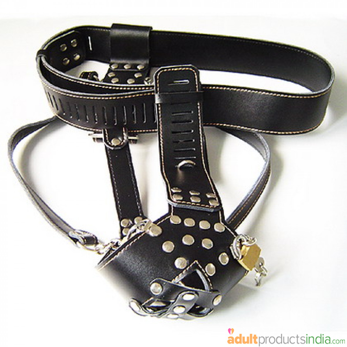 Man Chastity Leather Belt