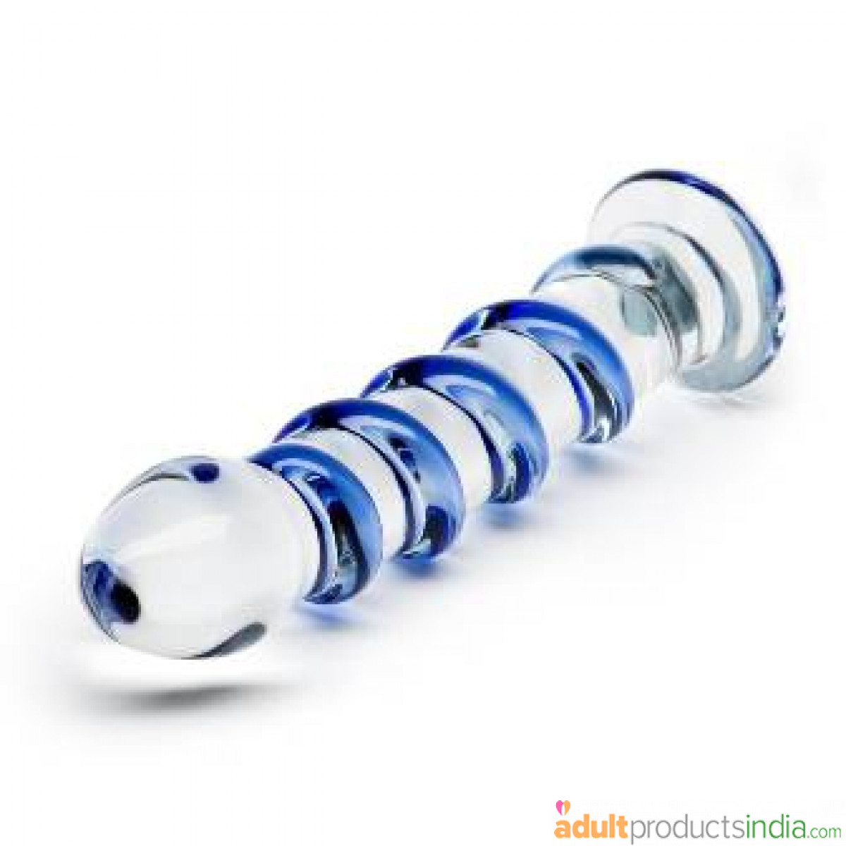 Sapphire Spiral Glass Dildo