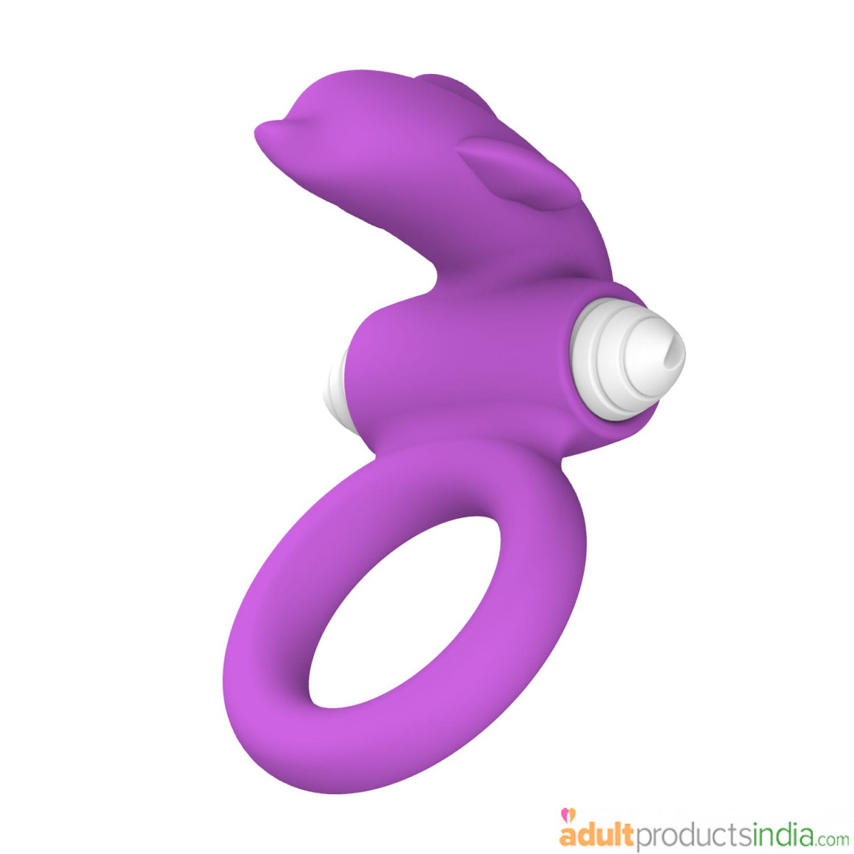 Vibrating Dolphin Cock Ring - Purple