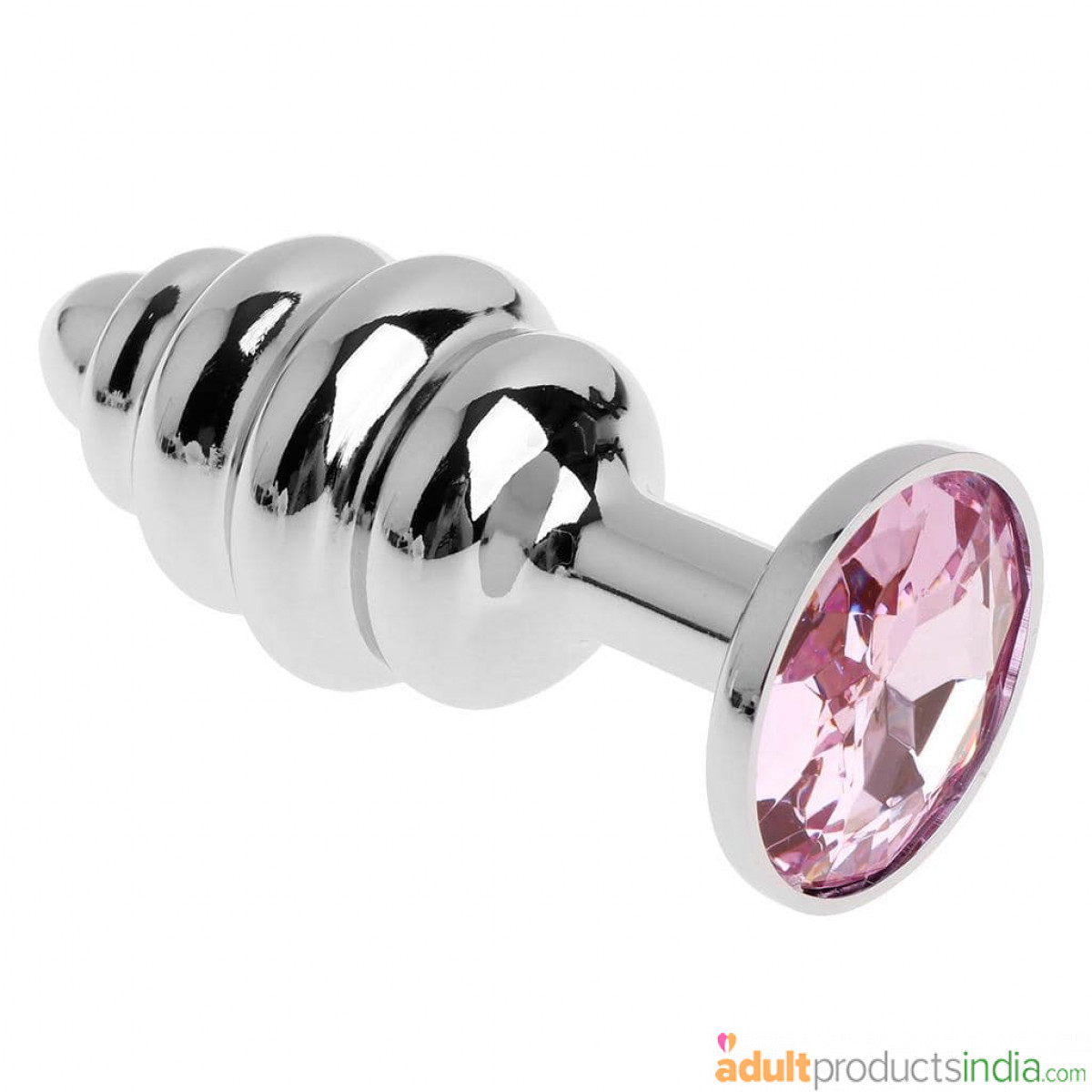 gif plug anal Spiral Stainless Steel Butt Plug - Multi Color Jewel