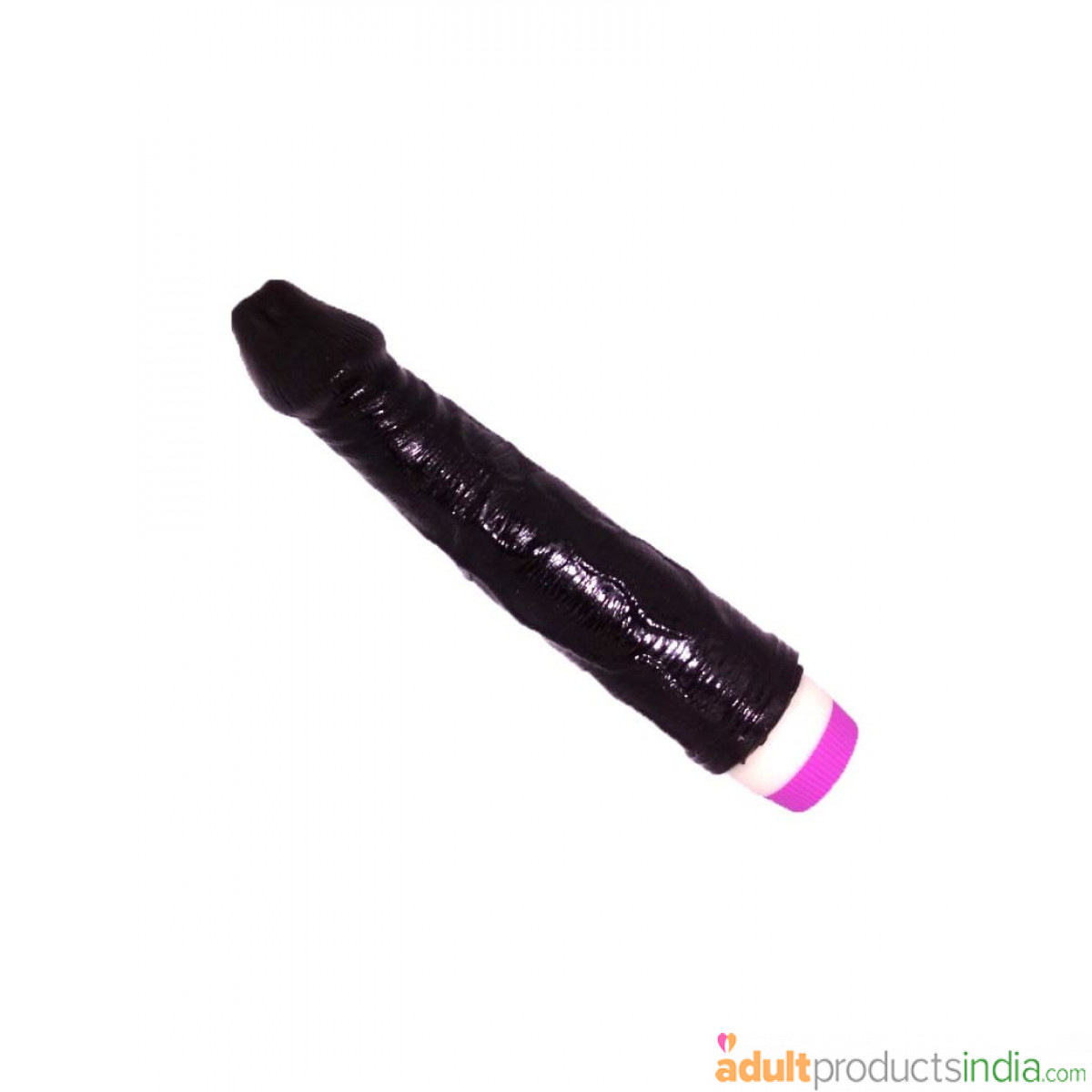 9 Inches Purple Cap Stud Vibrator Black