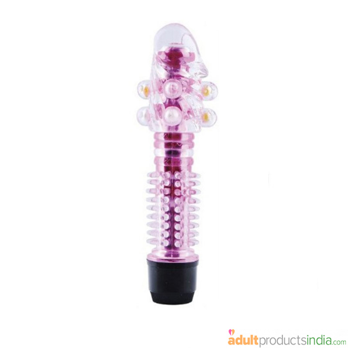 Studded Crystal Vibrator - Red