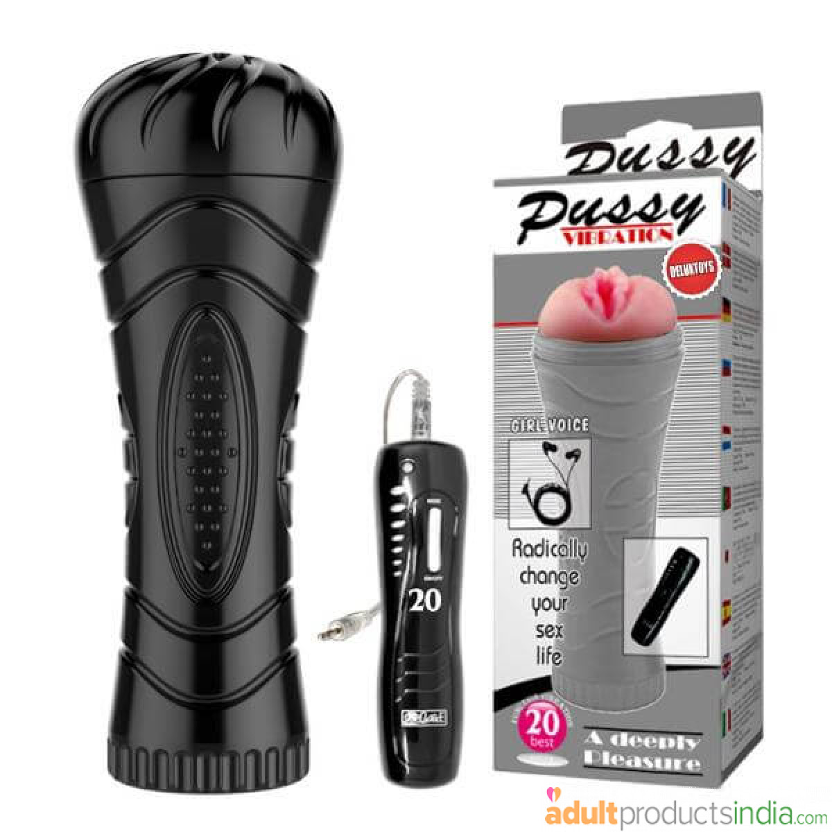 Pussy Vibrating Masturbator - with 7 speeds with Remote