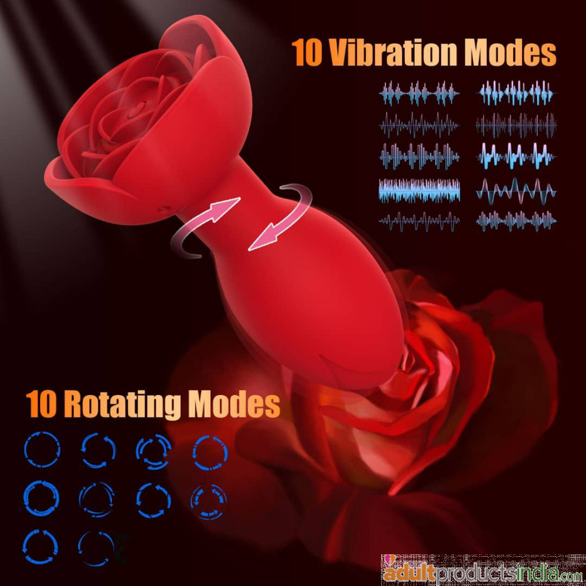 Rosy Vibrator Anal Butt Plug & G-Spot Massager with Wireless Remote