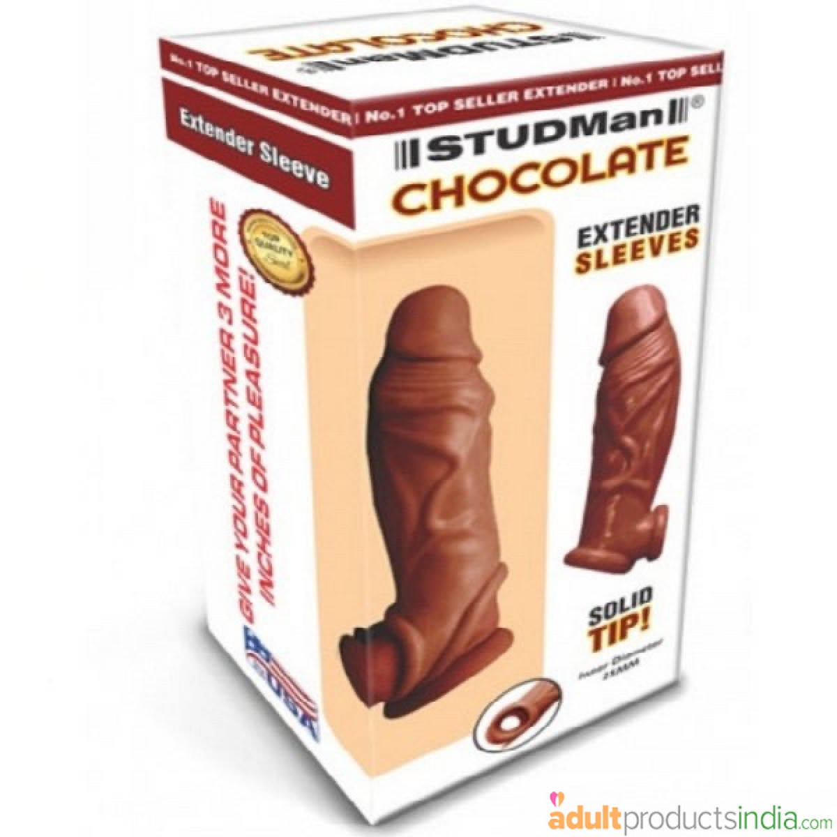 Studman Reusable Penis Silicon Sleeve (Chocolate)