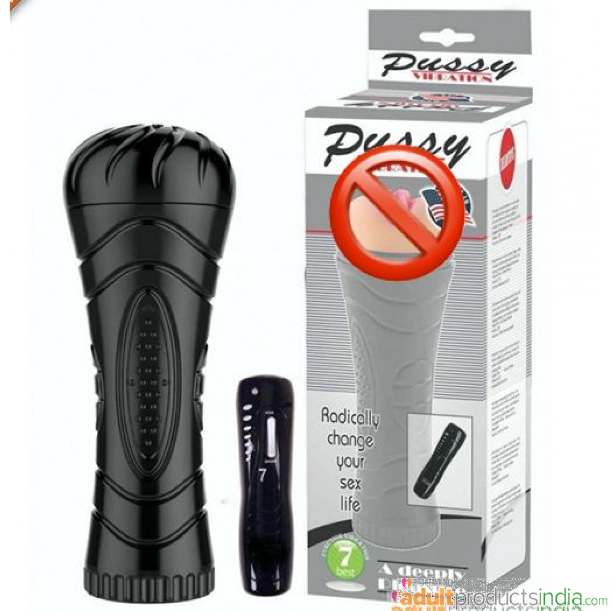 7 speed Pussy Vibrating Masturbator - With Voice & Remote